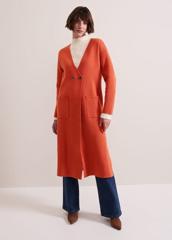 Phase Eight Destiny Double Breastedigan Coats Orange Canada | KEBNVC-653